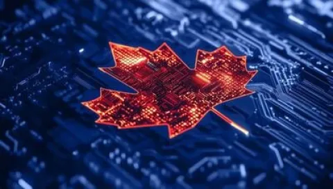 Image representing Canada's digital currency, showcasing its logo and design elements related to Canadian finance.